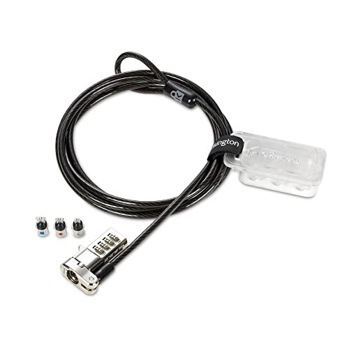 Universal 3-in-1 Combination Laptop Lock - Preset - Carbon Steel, Plastic - 6 ft
