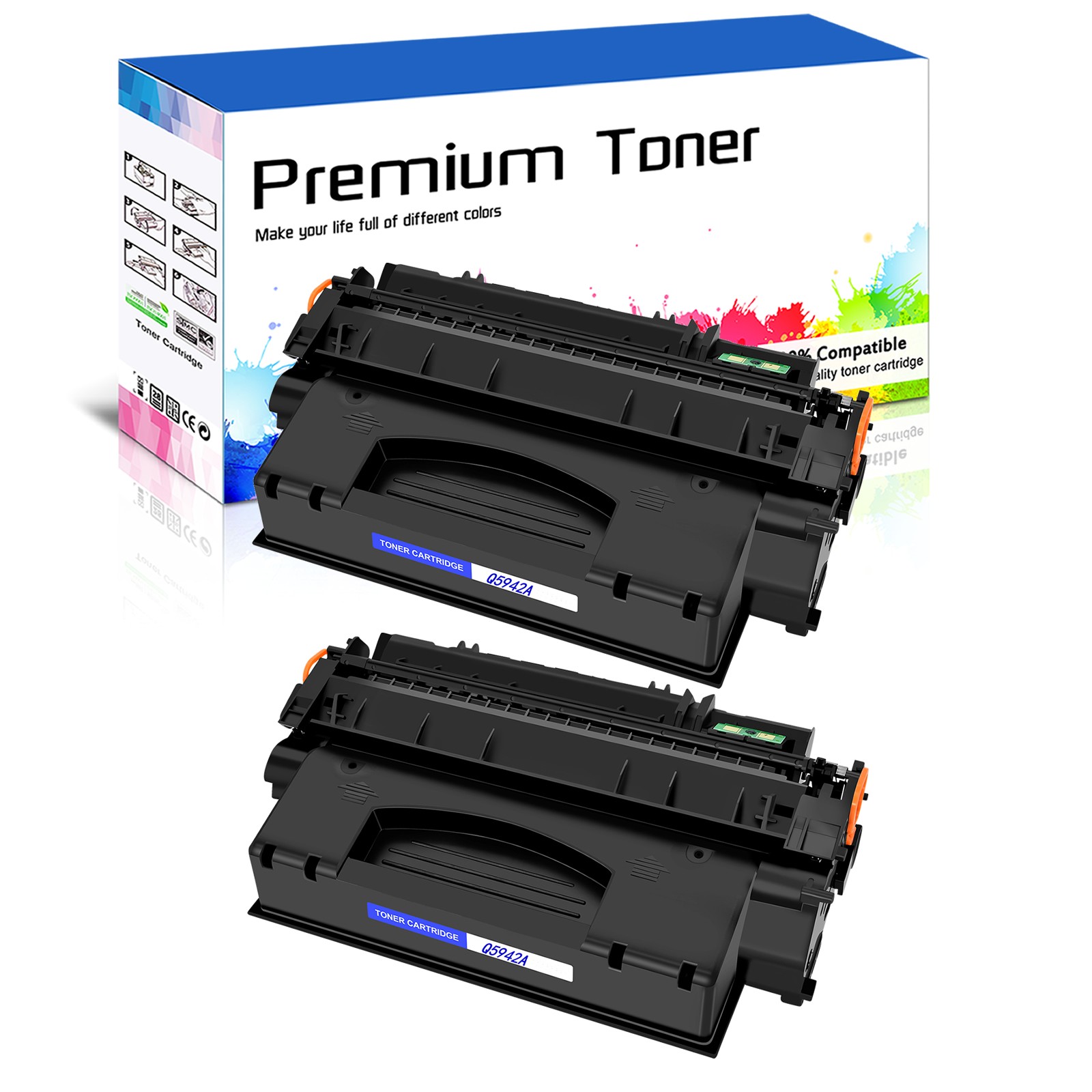 2PK Q5942A 42A Toner Cartridge For HP LaserJet 4250 4250dtn 4350 4350dtn 4240n