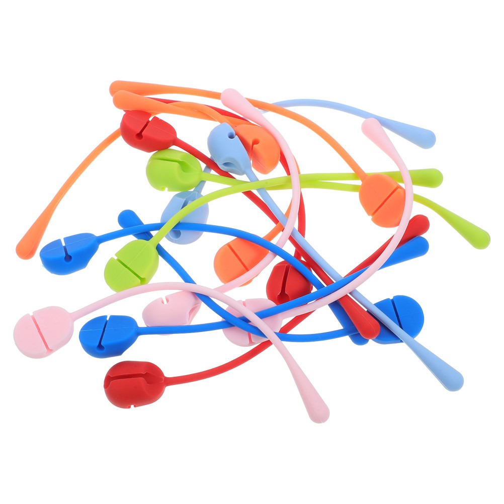 16pcs Silicone Cable Ties Cord Wraps Cable Organizers Cord Organizers for Desk