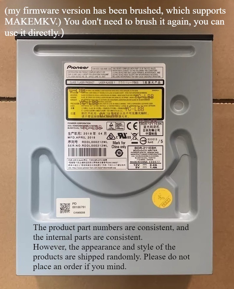 Pioneer BDR-211EBK 16X Blu-ray burner internally installed