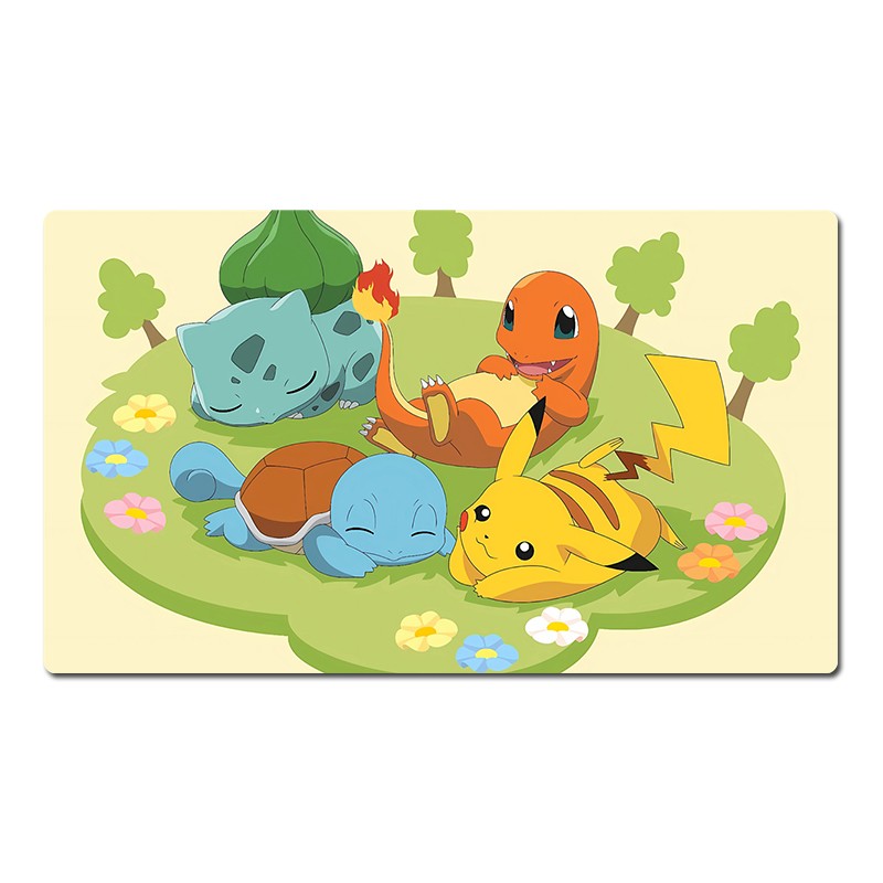 Squirtle Bulbasaur Pikachu Board Game Pokemon Playmat TCG CCG Mat Pad Mousepad