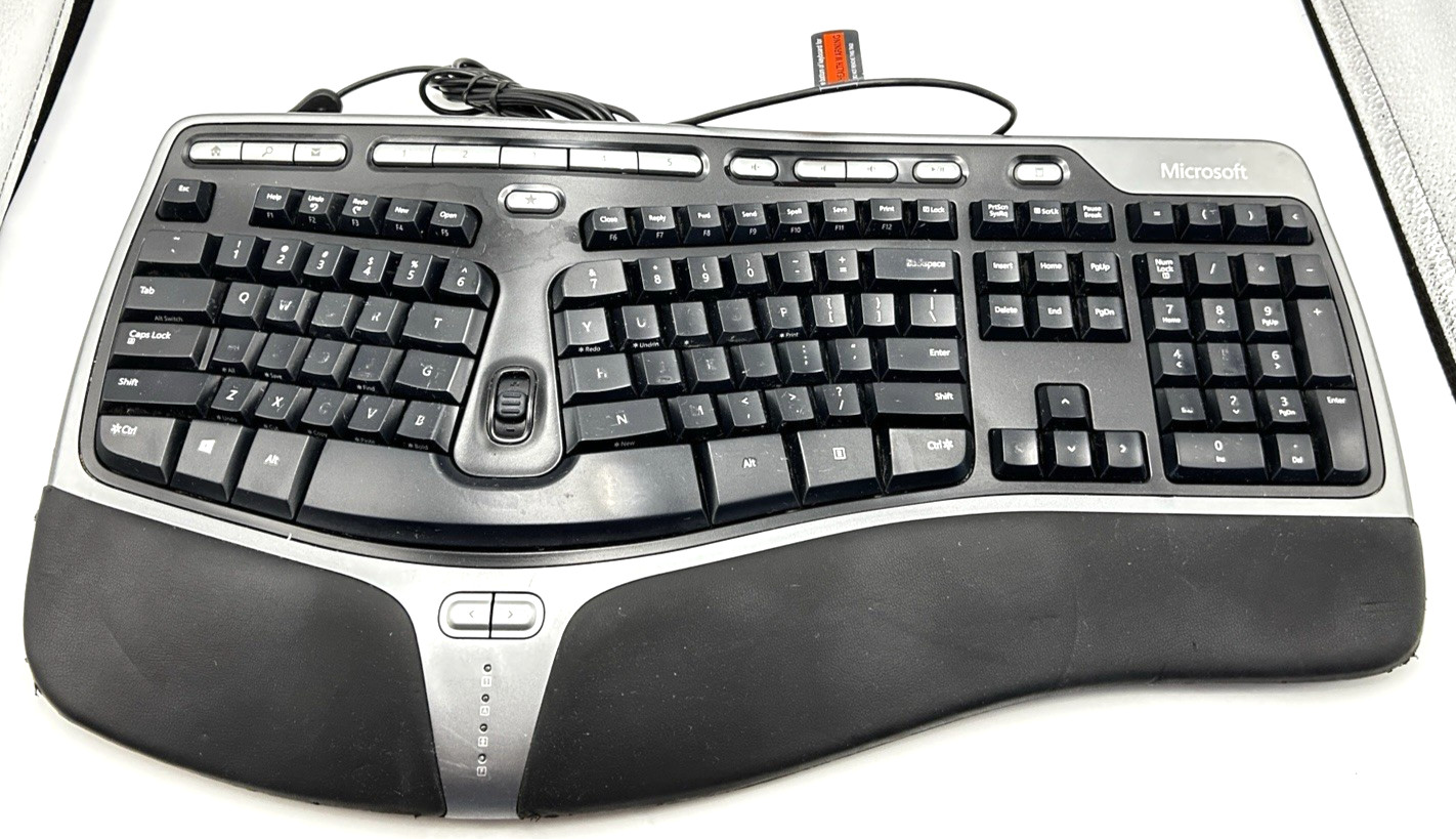Microsoft Natural Ergonomic Keyboard 4000 v1.0 KU-0462 Wired USB Tested