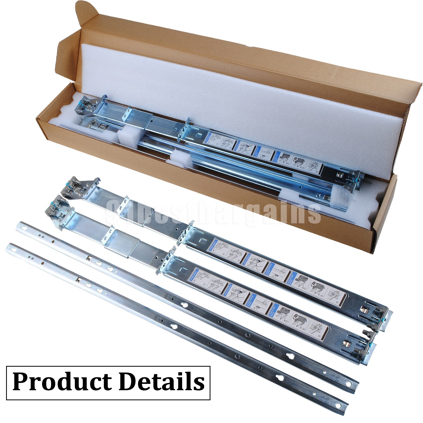 New in Dell Box 2U Static Rails 2/4-Post Type B4 R510 R540 R720 R740 R820 R7525