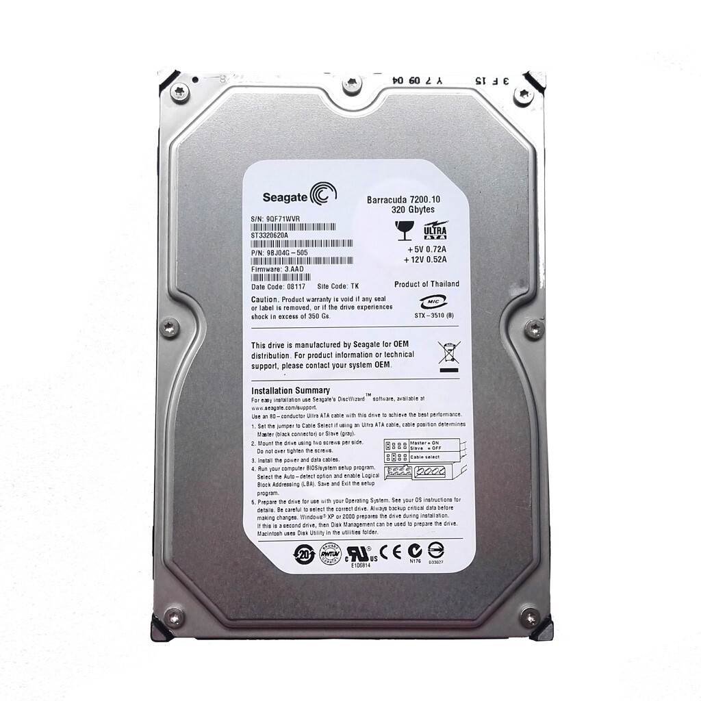 Seagate Barracuda 320GB ST3320620A 7200RPM PATA IDE 3.5" Internal HDD Hard Drive