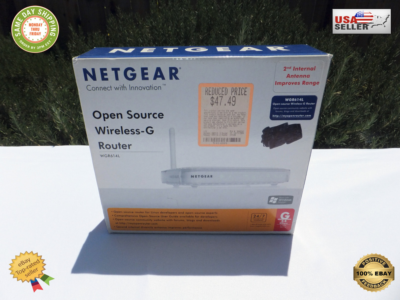 Netgear WGR614L-100NAS 54 Mbps 4-port Wireless Router v8 - 240MHz CPU 16MB RAM