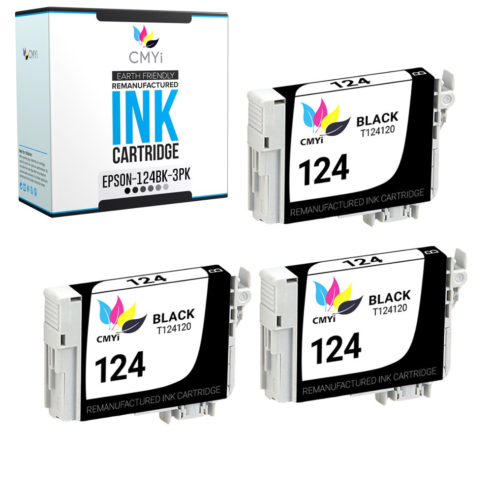 CMYi 3PK Replacement T124120 Ink Cartridge for Epson Workforce 320 323 325 435