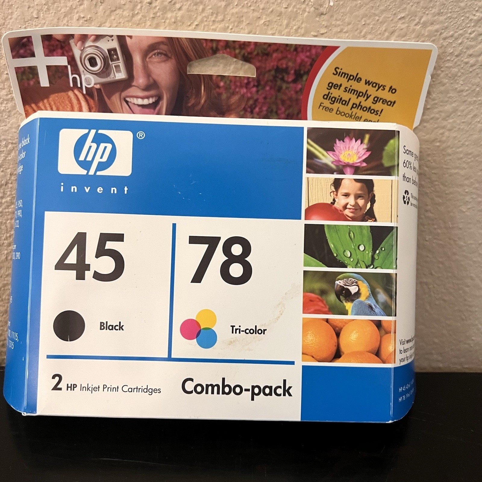 HP Invent Inkjet Print Cartridges Combo Pack 45 Black 78 Tricolor NIB EXPIRED