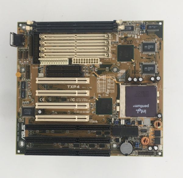 Asus txp4, at, rev 1.02, 3x isa, 4x pci,  intel p133 cpu, 128mb ram (12)