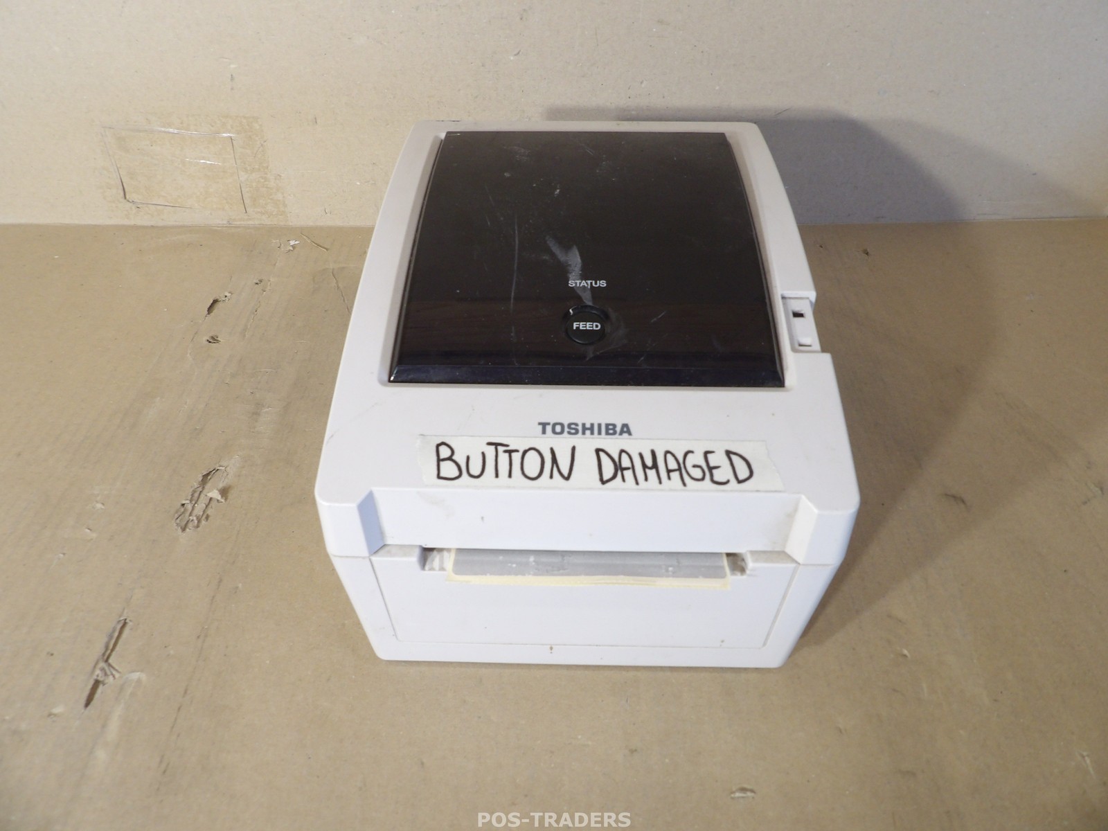 Toshiba B-EV4D-GS14-QM-R Thermal Label Printer LAN - PRINTS OK / BUTTON DAMAGED