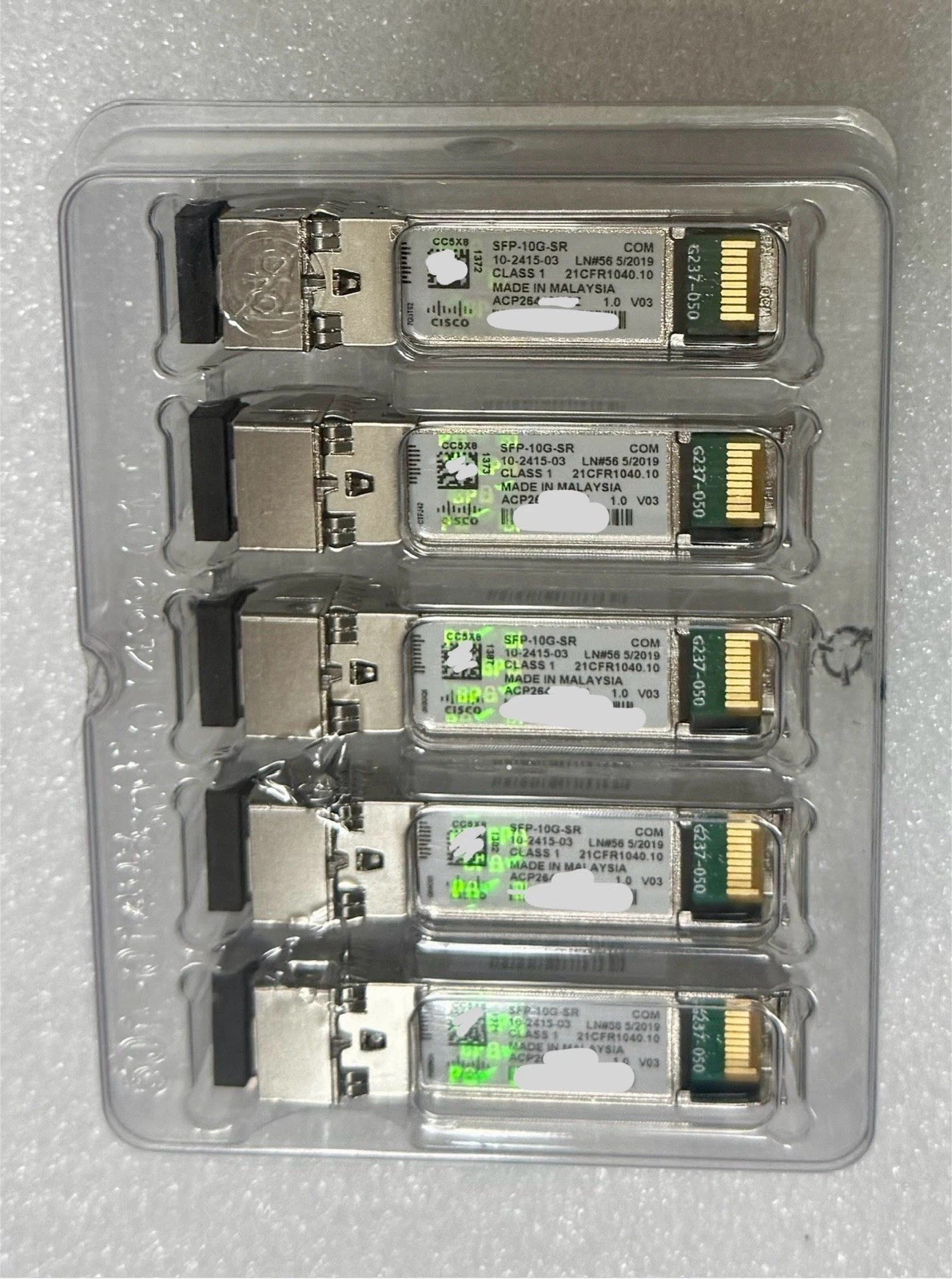[Lot Of 5] New CISCO SFP-10G-SR V03  10-2415-03 Transceiver Module With Hologram