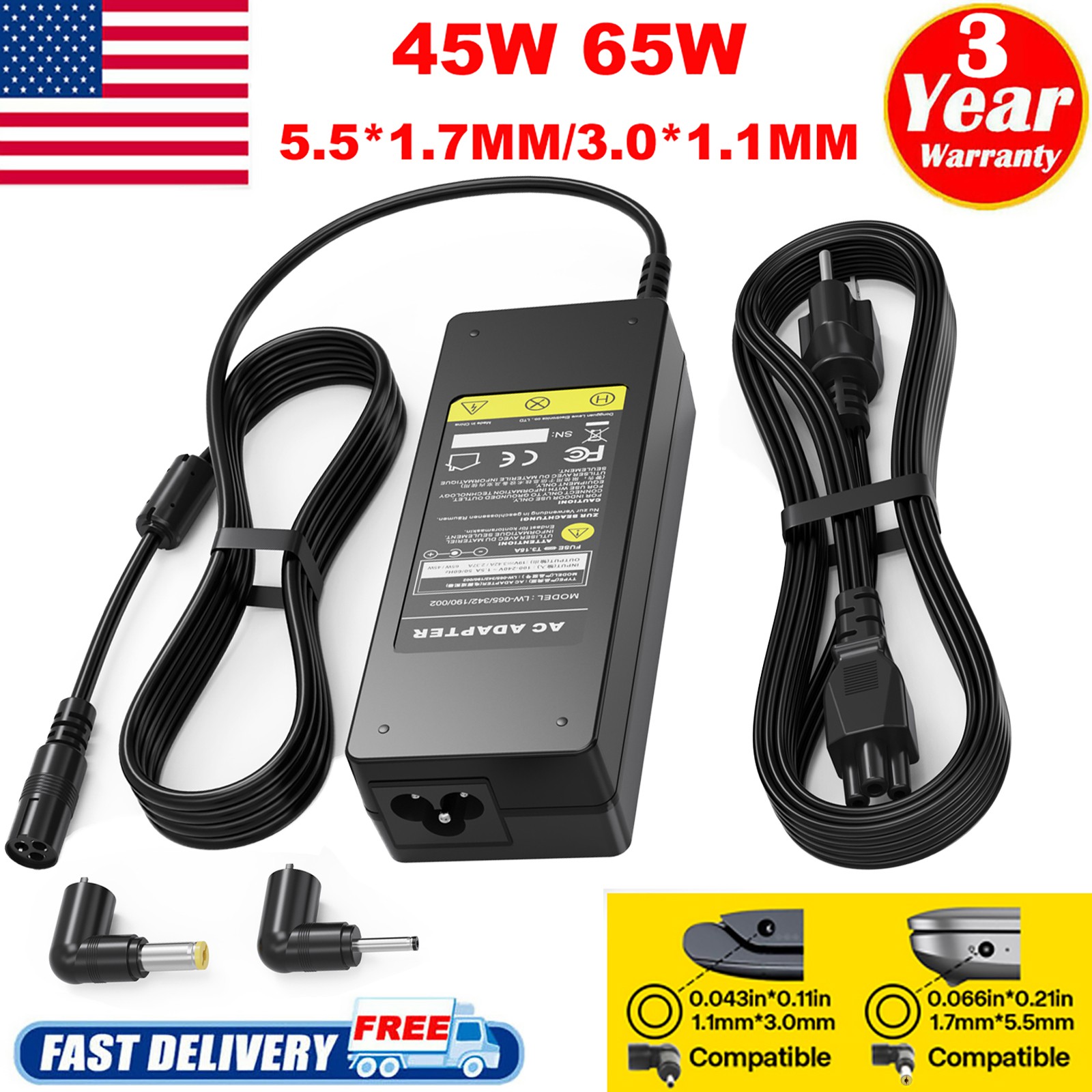 65W 45W Charger for Samsung Series 9 NP940 NP940X3L NP940X Power Adapter Supply