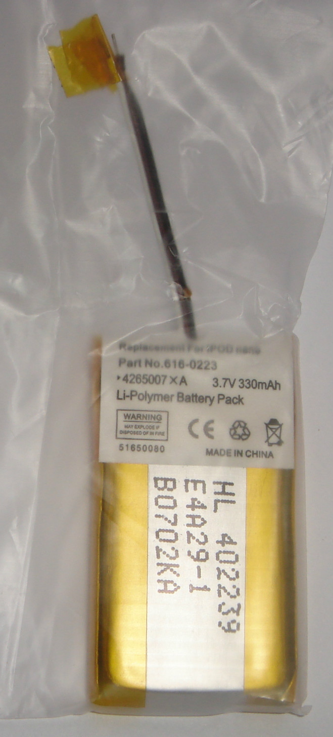 Battery For Apple Ipod Nano 1St Generation 616-0223 Battery Accu New