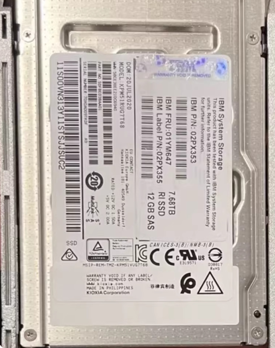 02PX353 01YM647 New IBM 02PX355 KPM51RUG7T68 7.68T SAS Solid State Drive