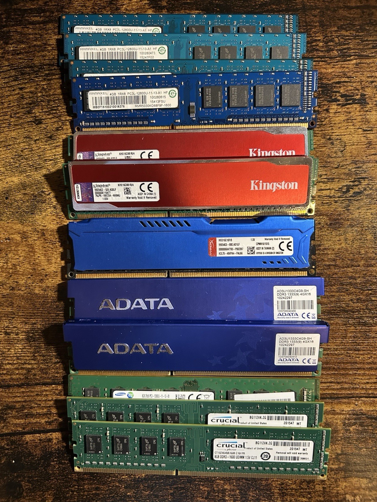 Lot Of Mixed Brand 4GB/8GB  PC3 1600/1333mhz DDR3 Desktop RAM Discounted Bundle