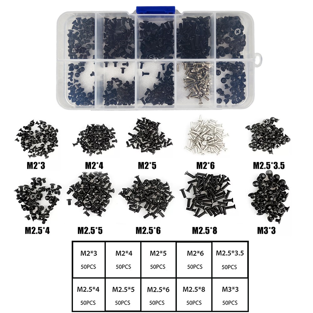 500Pcs Set Laptop Computer Screws Set For HP Dell Lenovo Toshiba SAMSUNG Sony 