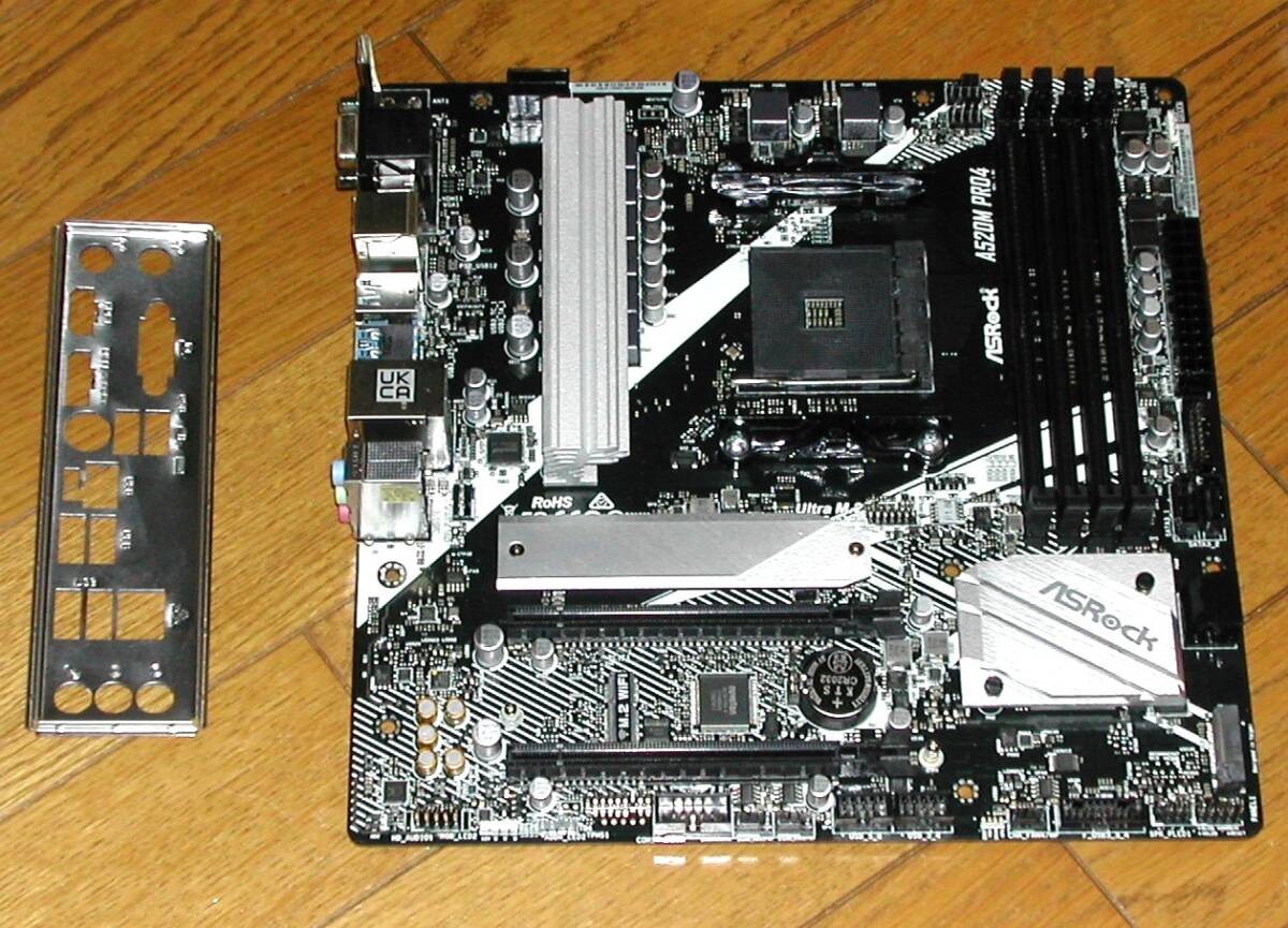 ASROCK A520M PRO4 AM4 Socket Motherboard with IO Panel and Retention Kit