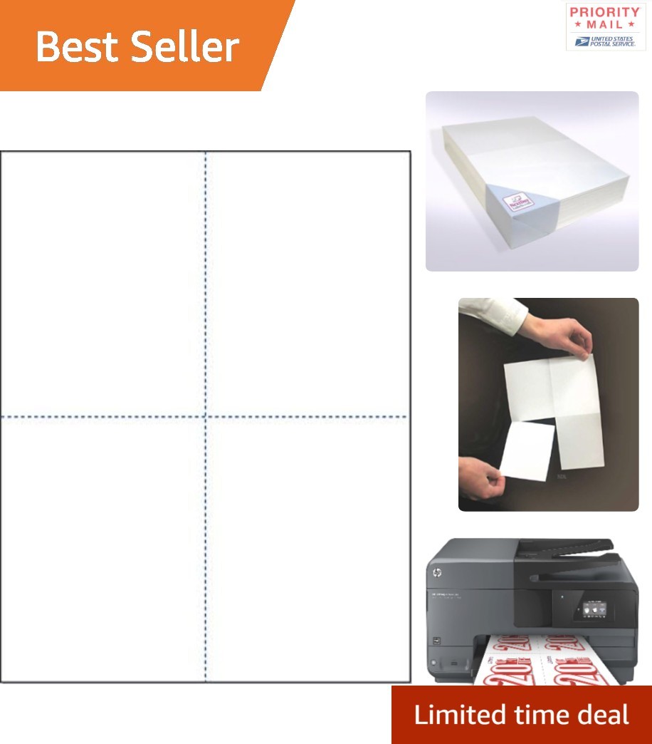 White Postcards for Inkjet Laser Printing 100 Sheets 400 Cards Micro Perforated