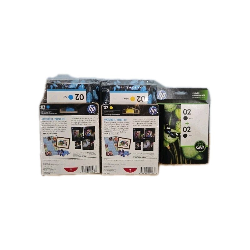 HP 02 Ink Cartridges 2 black 4 Cyan, and 4 Yellow