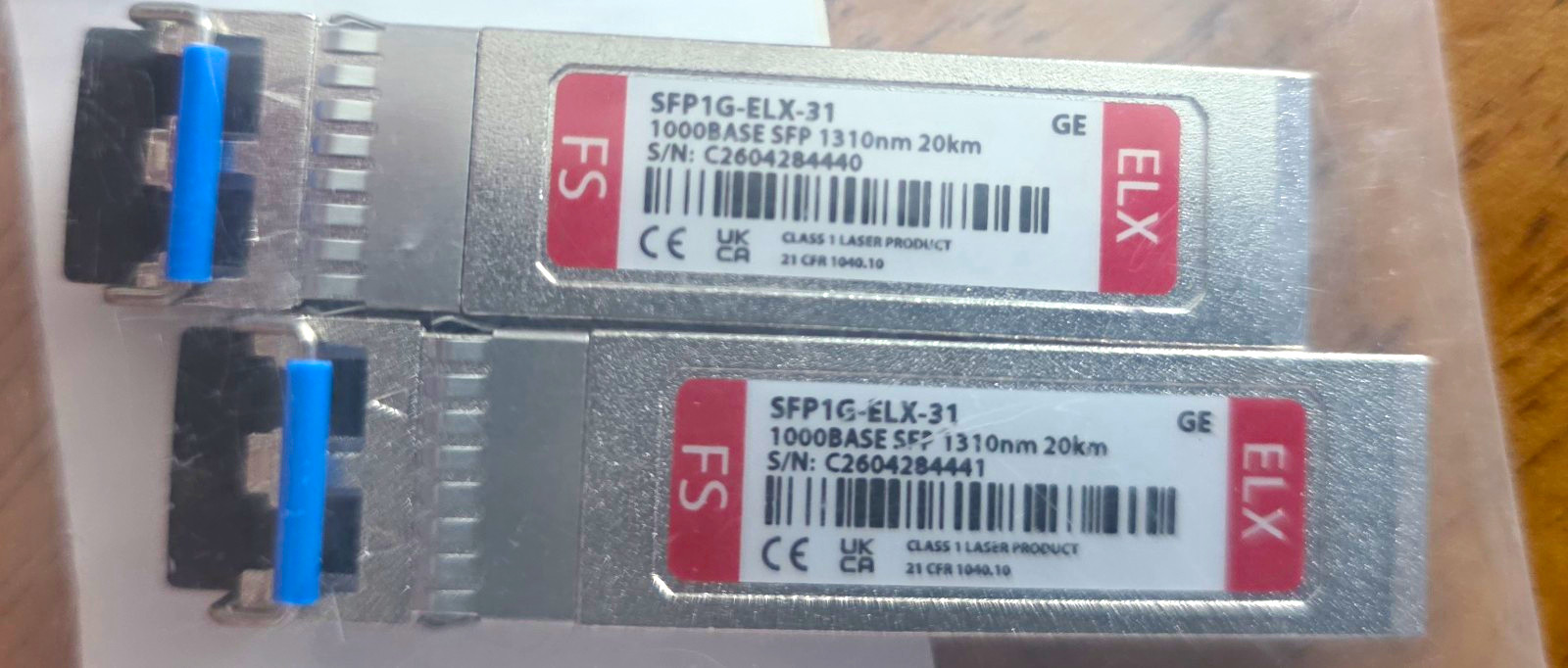 FS SFP1G-ELX-31 2-Pack 1G SFP 1310nm 20km LC for Extreme Networks