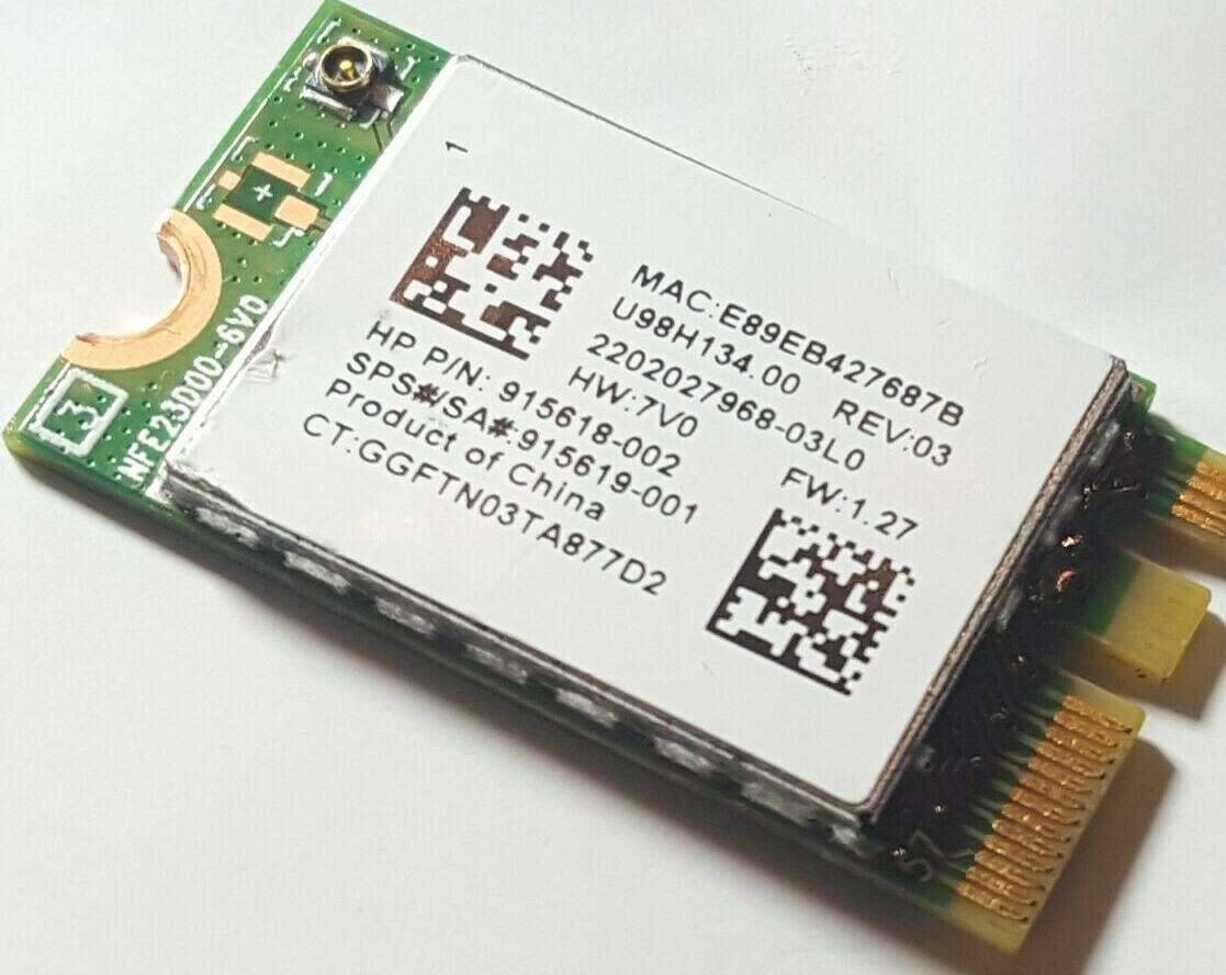 HP SPS 915619-001 Realtek RTL8723DE 802.11bgn Bluetooth NGFF