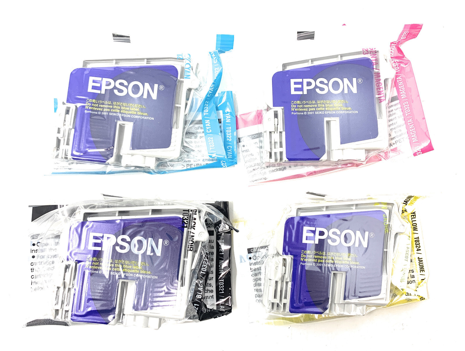 EPSON T0321 T0322 T0323 T0324 KIT 4 GENUINE CARTRIDGES C70/C80/C82/CX5200/CX5400