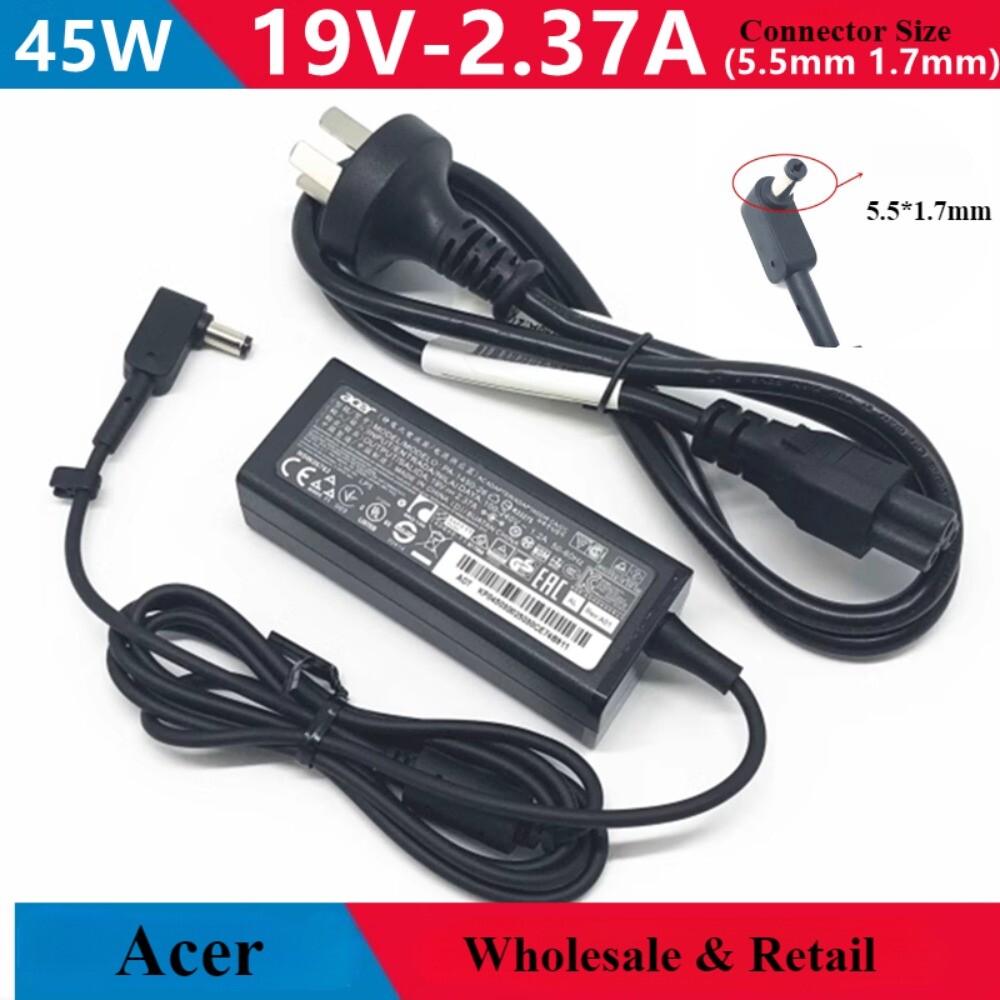 Genuine Acer 19V 2.37A 45W Adapter Charger ADP-45HE D 5.5*1.7mm Power Supply