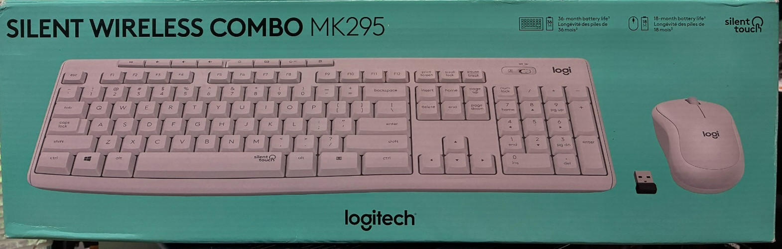 Logitech - MK295 - SilentTouch Wireless Mouse & Keyboard Combo - White