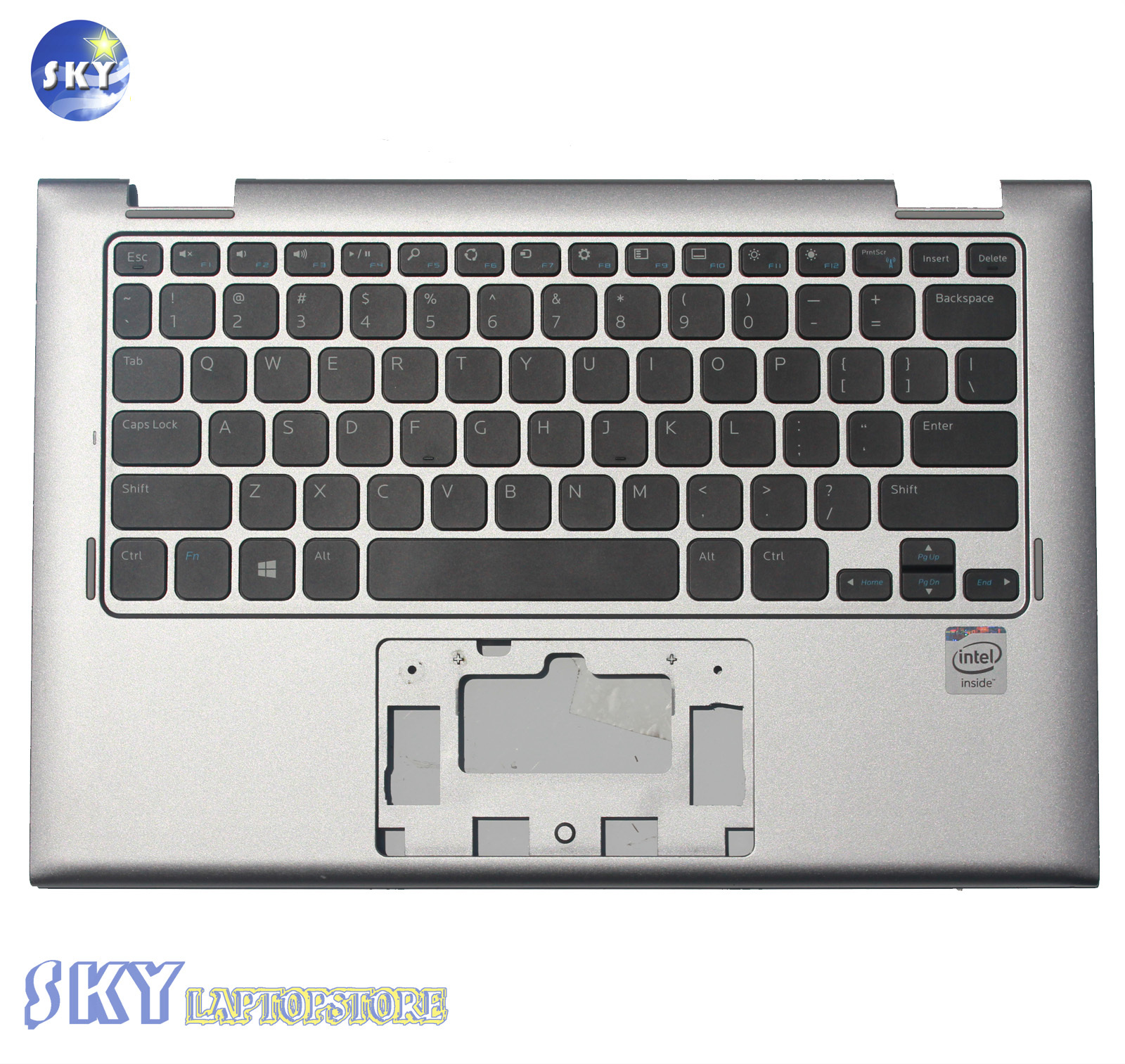 NEW DELL INSPIRON 11 3147 3148 PALMREST W/ KEYBOARD 7W4K6 F4R5H Silver 