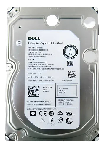 Dell ST6000NM0024 6TB 3.5 SATA 6Gb/s 7.2K HDD 0W1C90 For Parts