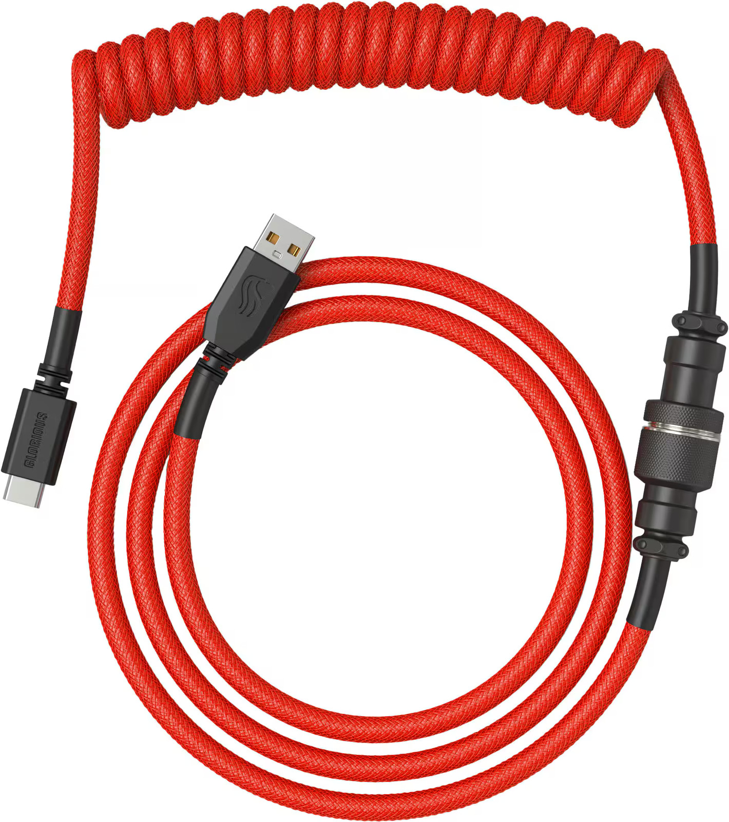Glorious - Coiled USB-C Artisan Braided Keyboard Cable for Mechanical Gaming ...