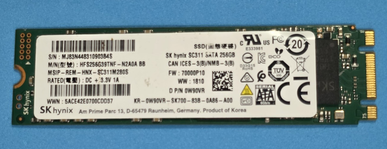 SK HYNIX / HP - X400 256GB SATA M.2 SSD SOLID STATE HARD DRIVE SD8SN8U-256G-1006