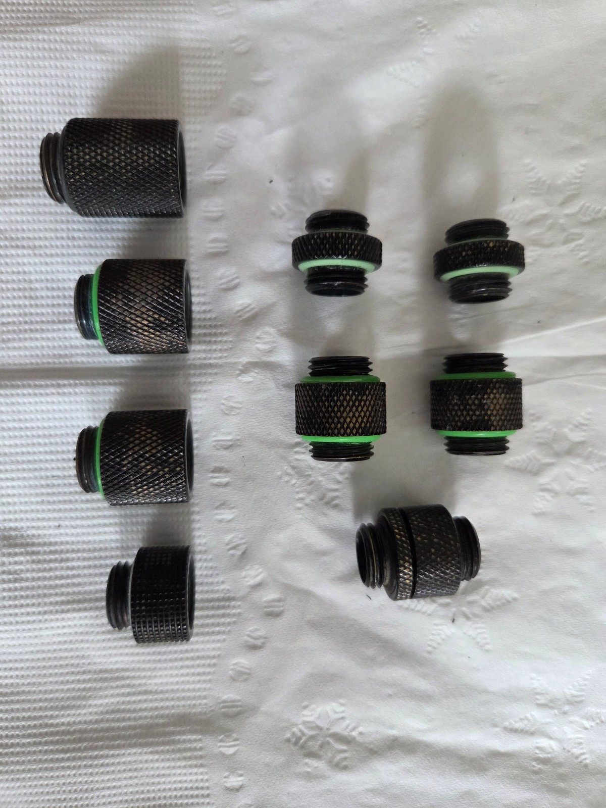 Bitspower Carbon Black G1/4 Set of 9 Extender Male to Male Adapter Fittings