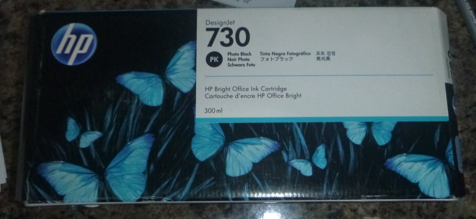 Genuine HP 730 Photo Black 300ml Ink Cartridge P2V73A Expired OEM