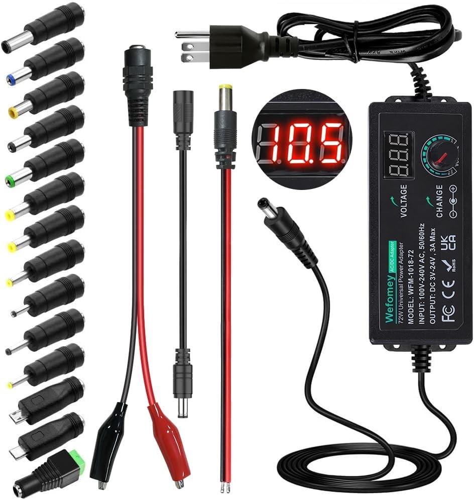 3V~24V 3A 72W Universal Power Supply 3V 5V 6V 9V 12V 15V 18V 20V 24V balck 