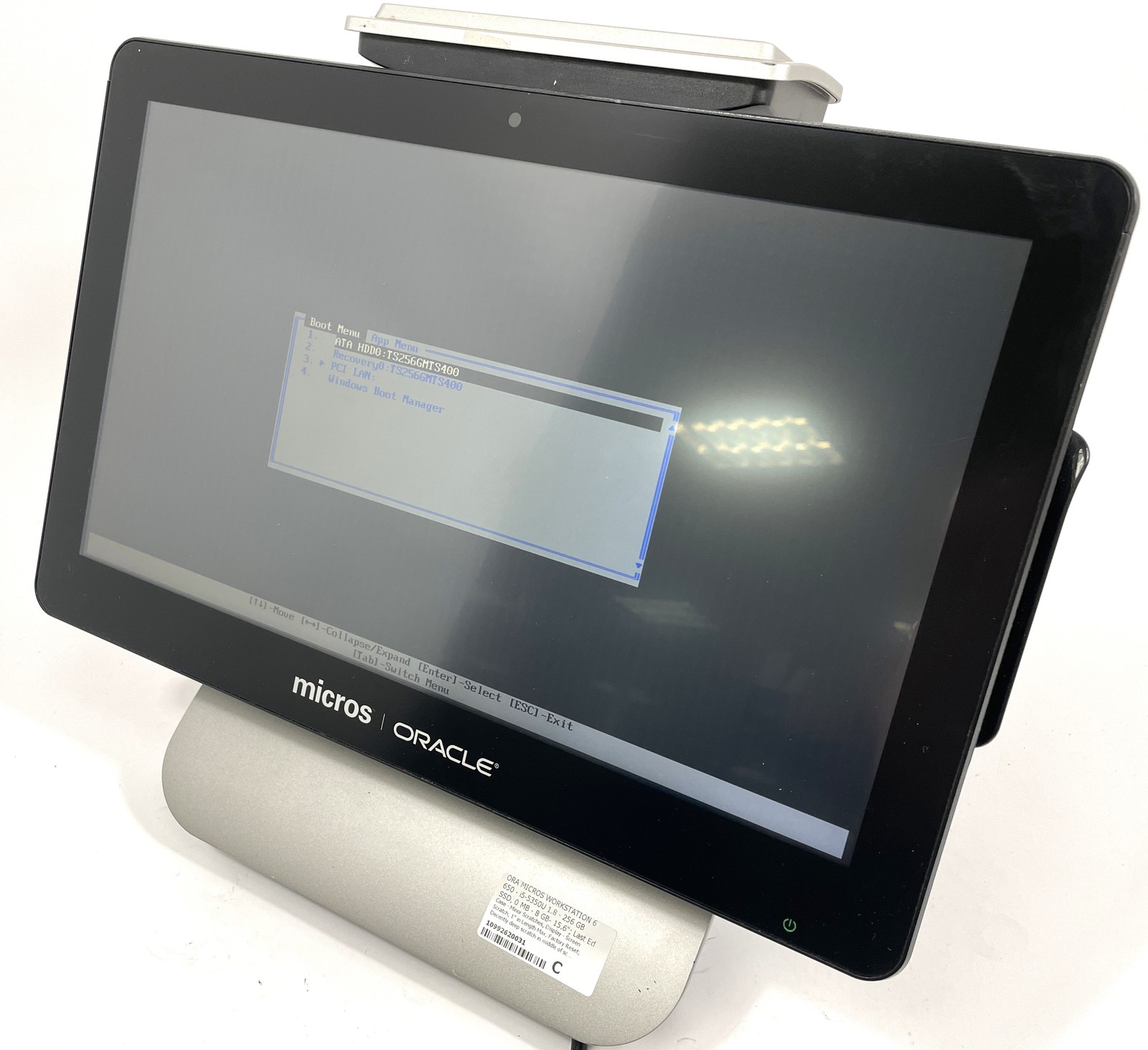 Oracle Micros Workstation 650 POS System 15" w/ Stand & LCD Read Display