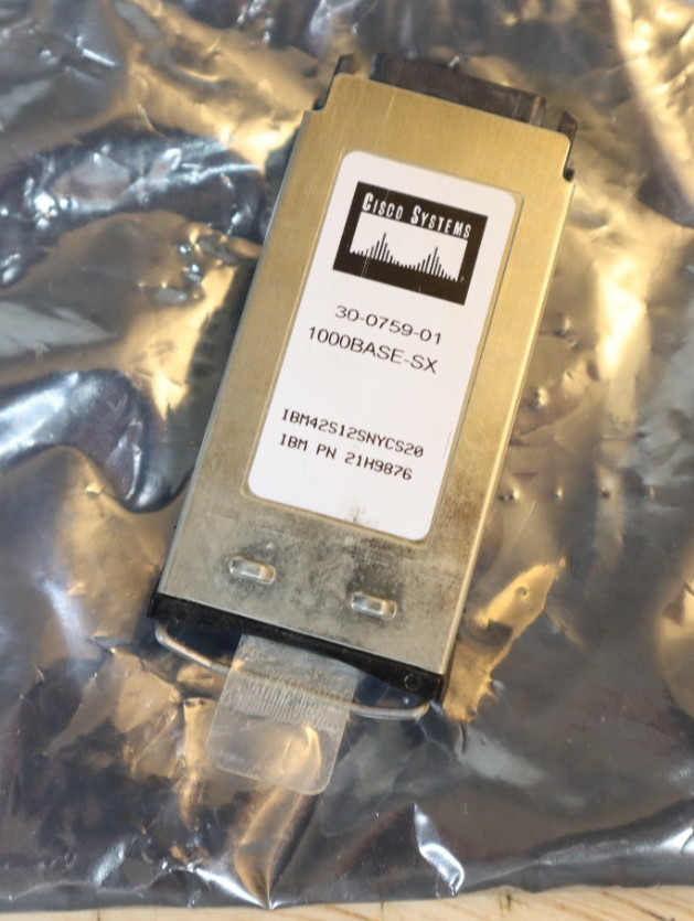 Used Single Cisco 30-0759-01 WS-G5484 1000BASE-SX GBIC Module – IBM PN 21H9876