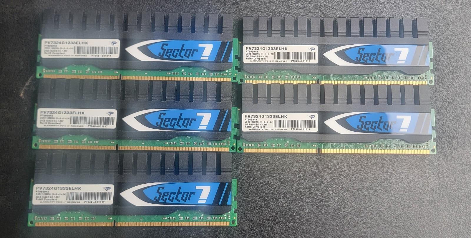 Patriot Sector 7 DDR3 20GB ( 5 X 4GB ) 1333MHz 1.65V PV7324G1333ELHK 9-9-9-24
