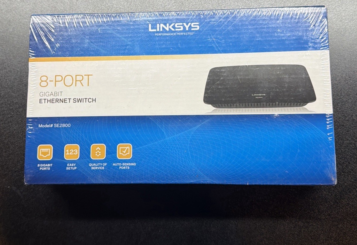 Linksys SE2800 8-Port Gigabit Ethernet Switch Desktop Network Switch