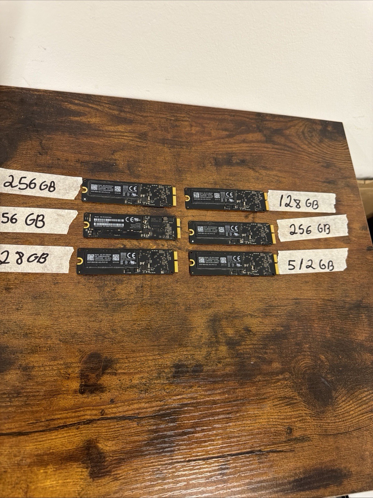 Lot of 6 Bad APPLE  SSD 512, 256GB and 128GB Non Working/Bad SSD Drives