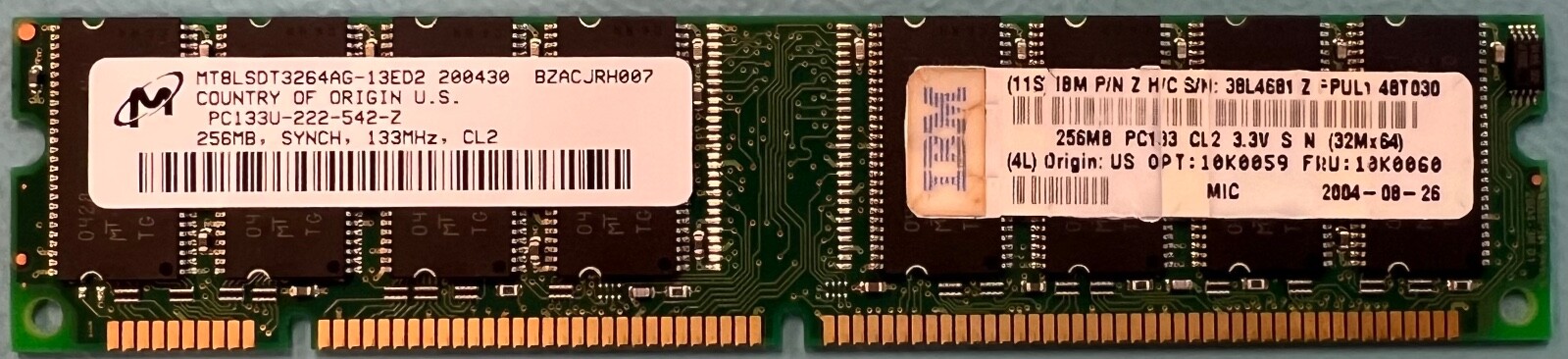 IBM 10K0059 256MB PC133 SDRAM DIMM 133Mhz 10K0060 38L4681