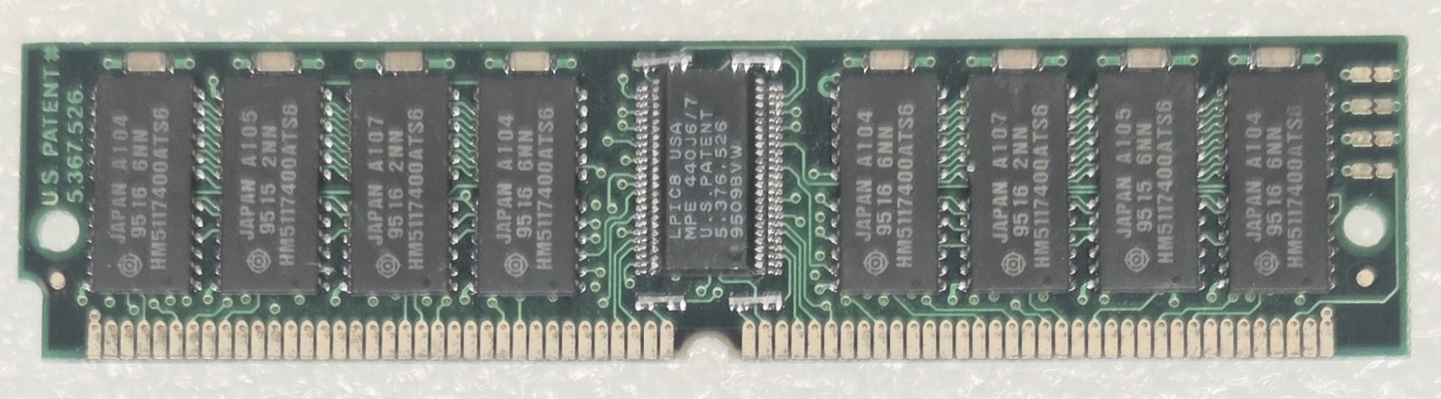 3rd Hitachi 16MB FPM RAM SIMM 4Mx32 72-pin 60ns Memory w/Hitachi HM5117400BTS6
