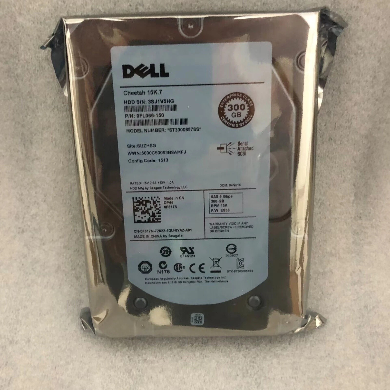 1PC Brand New Dell F617N 0F617N ST3300657SS 300GB 15K 6G 3.5 SAS HDD Fast Ship