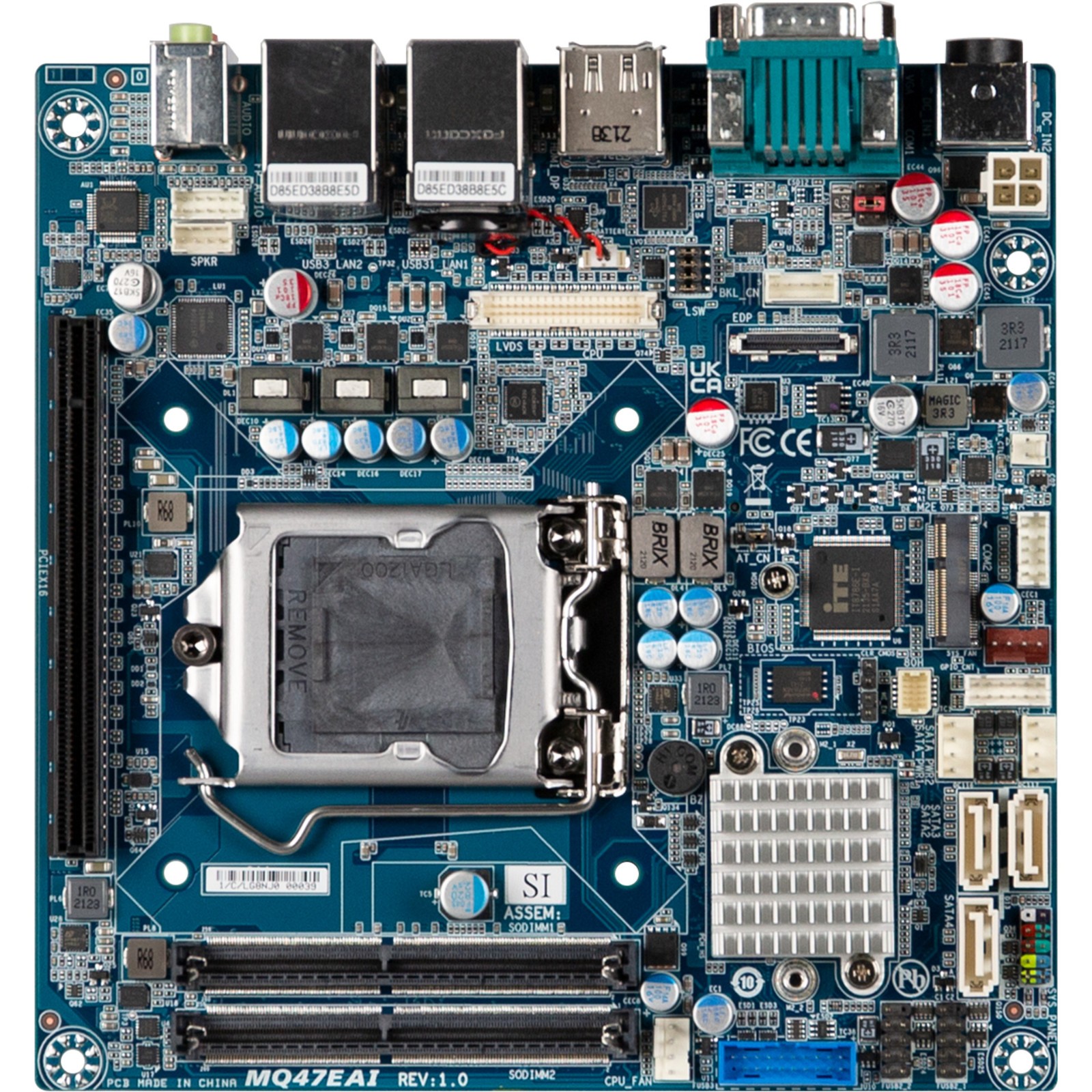 GigaIPC Industrial mITX-Q47EA Motherboard Q470E LGA1200 Max.64GB DDR4 Mini-ITX