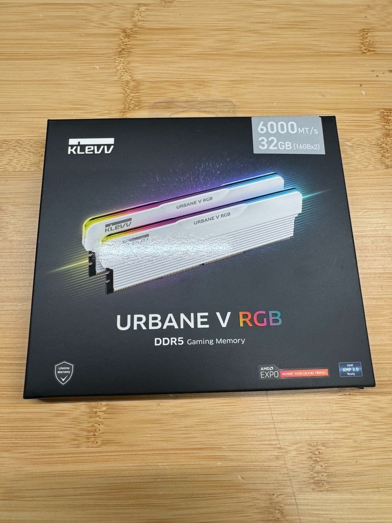BOX ONLY NO RAM- KLEVV URBANE V RGB DDR5 32GB (2x16GB) 6000MT/s CL28 RAM, White