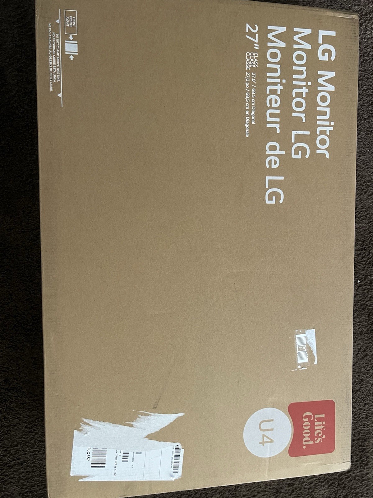 LG 27 U411A-B 27 Inch Full HD (1920 X 1080) IPS Computer Monitor, 120HZ New’