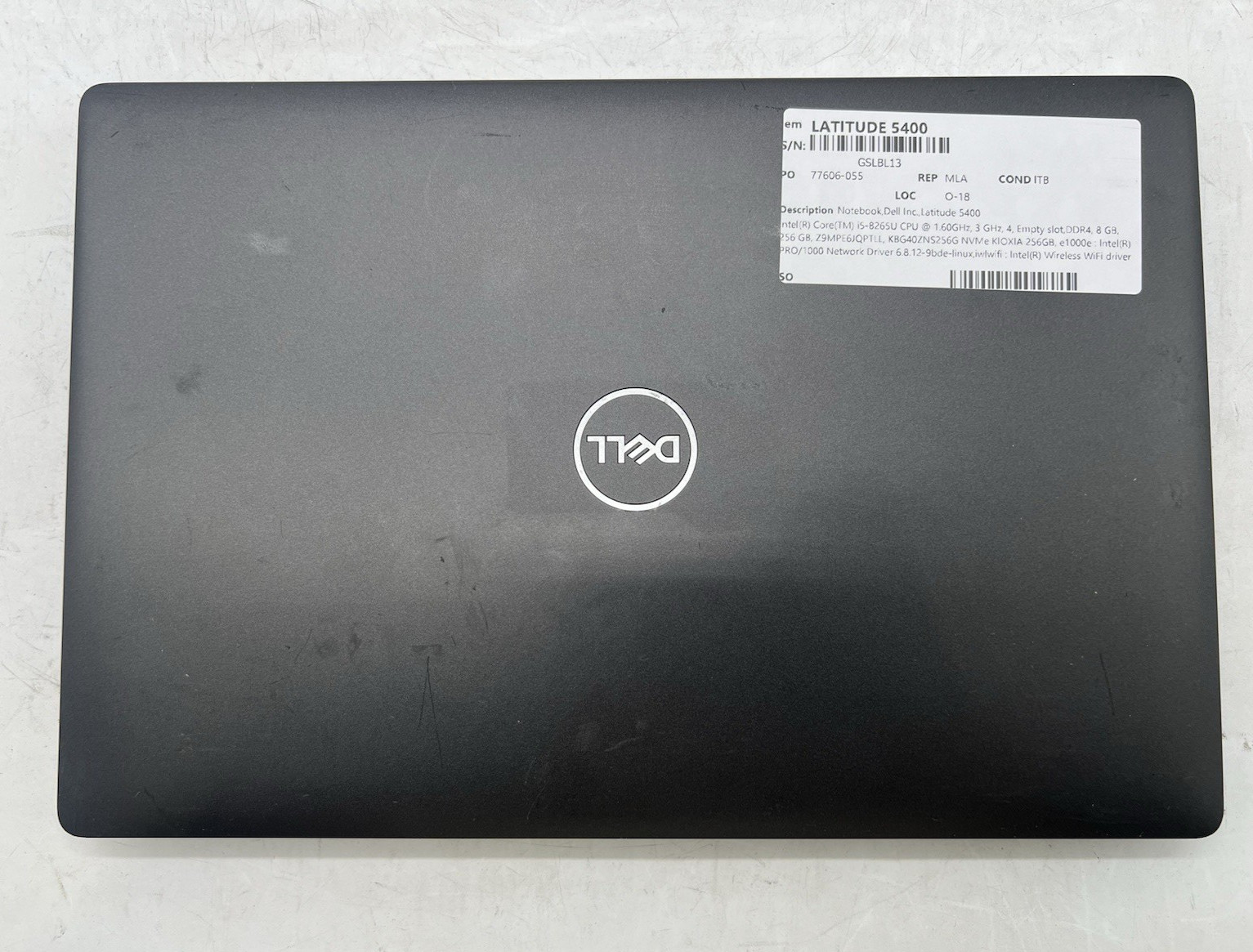 Dell Latitude 5400, i5-8265U CPU, @1.60GHz, 8GB RAM, 256GB NVMe-No OS/AC