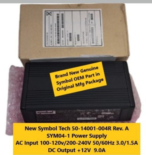 New Genuine SYMBOL SYM04-1 12V / 9.0A Power Supply STI P/N : 50-14001-004 Rev A