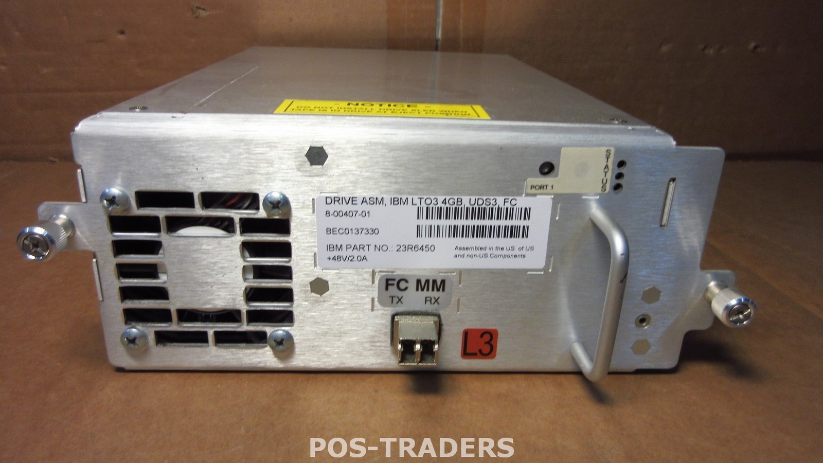 IBM 23R6450 LTO 3 400/800GB Ultrium 3 4GB UDS3 FC Tape Drive FROM IBM 3576-L5B