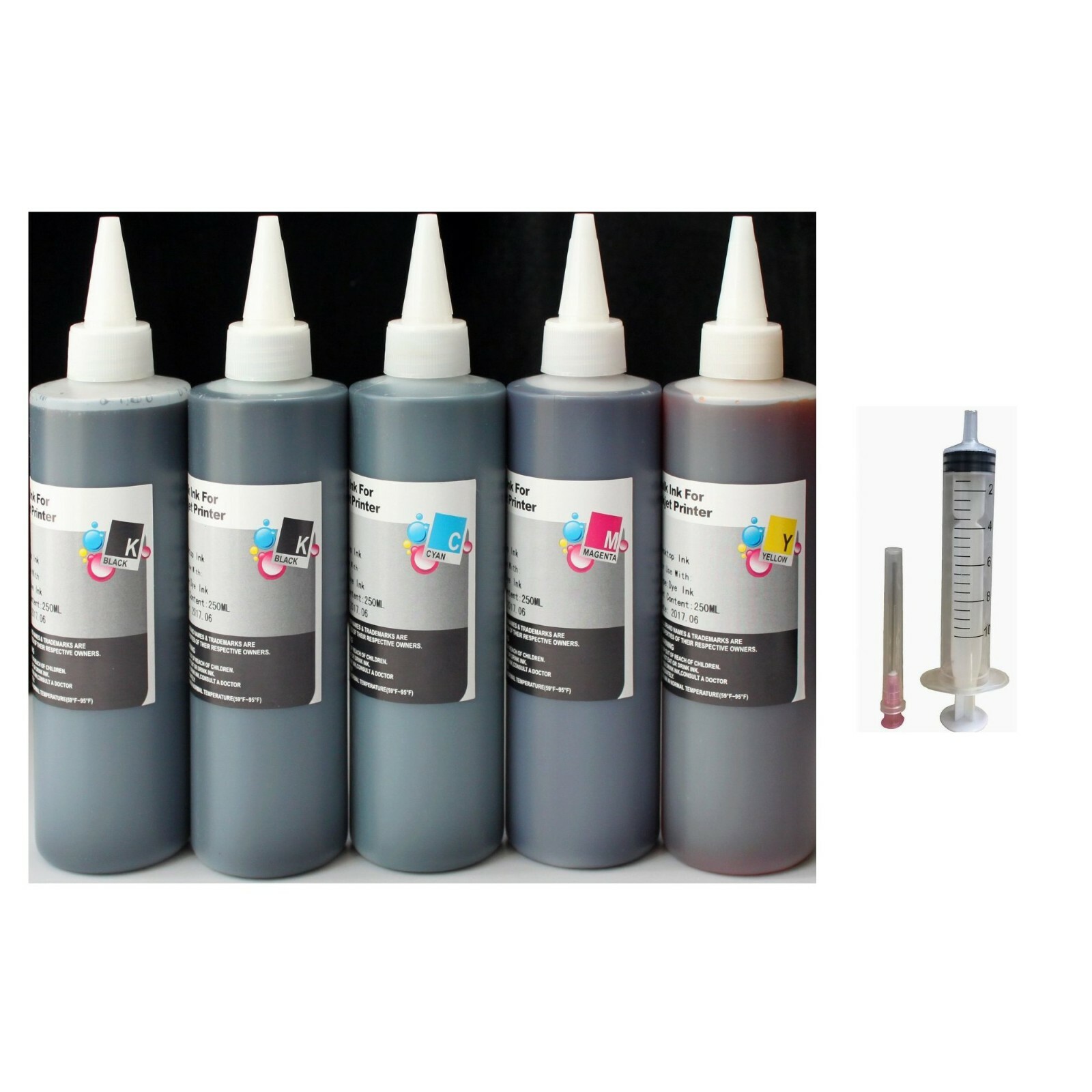 5x250ml refill pigment ink for HP 970 971 970XL 971 XL X476DW X551DW X576DW