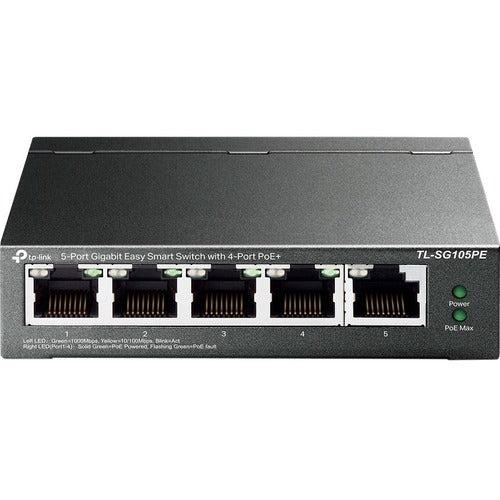 TP-Link 5-Port Gigabit Easy Smart Switch with 4-Port PoE+ TLSG105PE